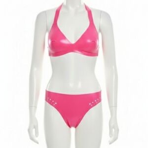 Libidex Hot Pink Latex Bra Set XS